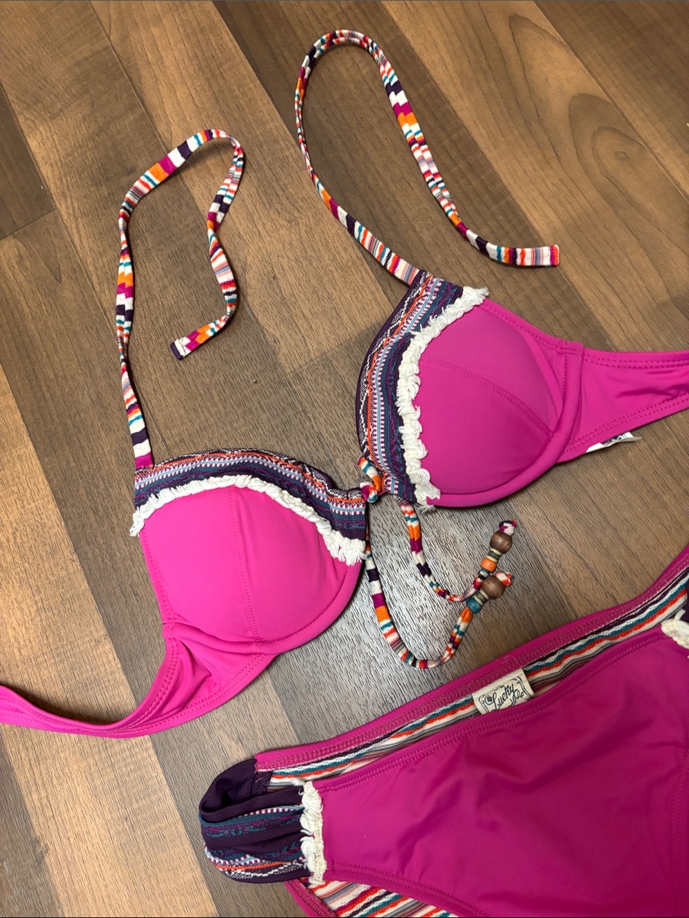 Lucky Brand Mumbai Magic bikini purple pink Med